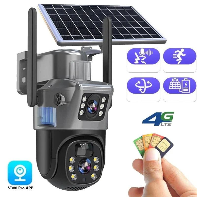 Outdoor Security Camera | Solar-Powered 4K Ultra HD & Dual-Lens