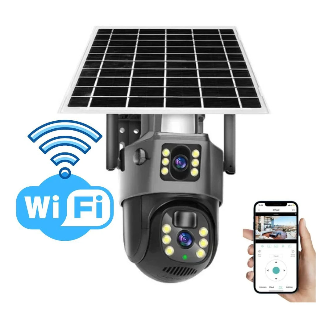Outdoor Security Camera | Solar-Powered 4K Ultra HD & Dual-Lens