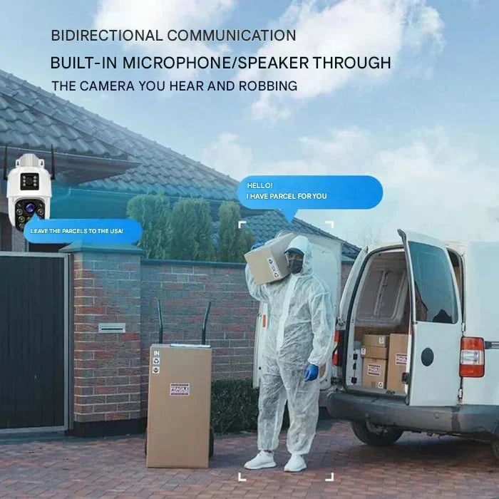 Outdoor Security Camera | Solar-Powered 4K Ultra HD & Dual-Lens