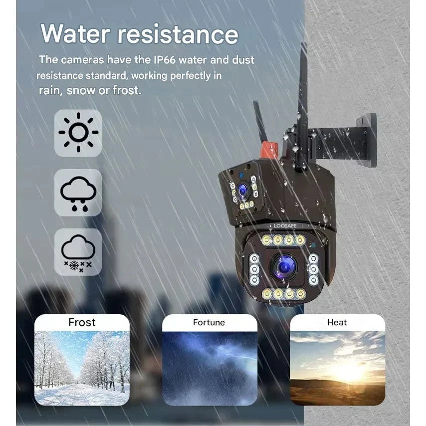 Outdoor Security Camera | Solar-Powered 4K Ultra HD & Dual-Lens