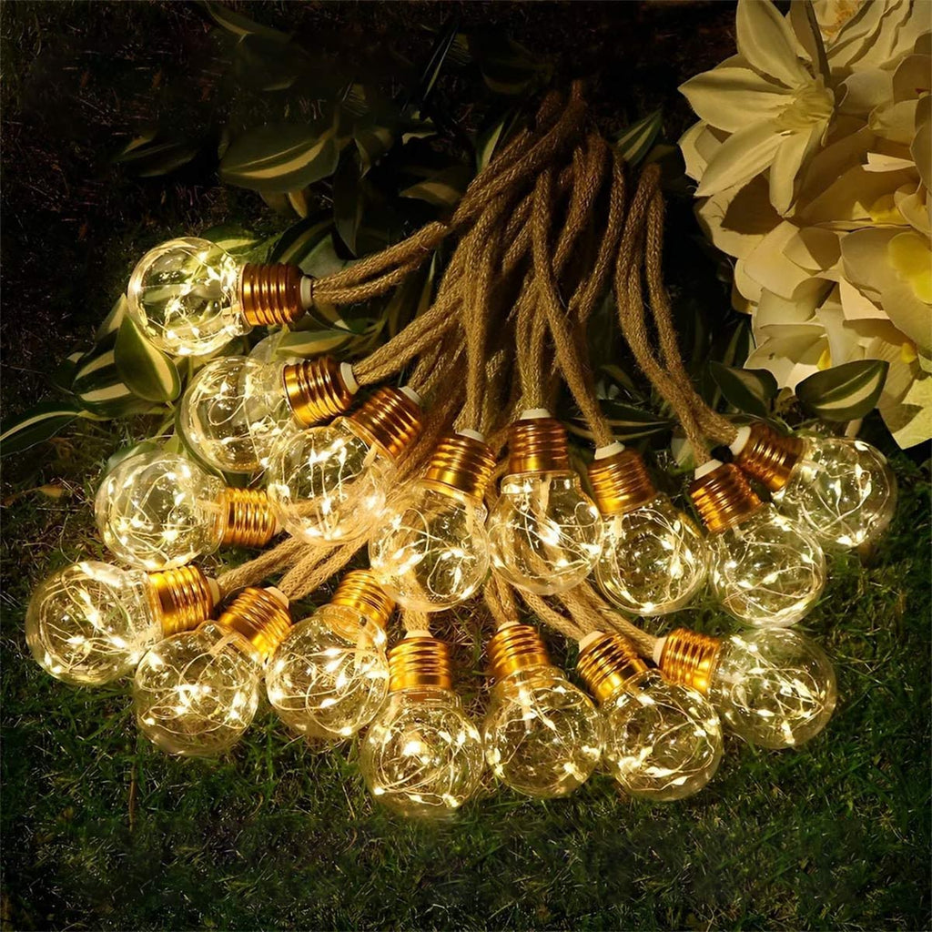 Outdoor String Lights | Solar-Powered Warm White LED | IP55 Waterproof