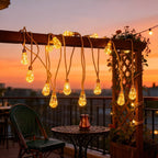 Outdoor String Lights | Solar-Powered Warm White LED | IP55 Waterproof
