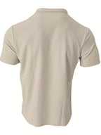 Polo Shirt | Short-Sleeve V-Neck & Waffle Texture | Men's