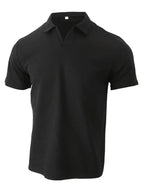 Polo Shirt | Short-Sleeve V-Neck & Waffle Texture | Men's