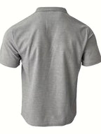 Polo Shirt | Short-Sleeve V-Neck & Waffle Texture | Men's