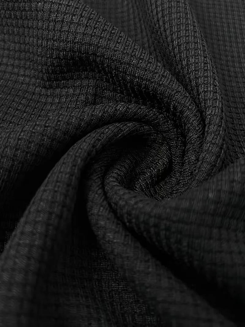 Polo Shirt | Short-Sleeve V-Neck & Waffle Texture | Men's