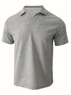 Polo Shirt | Short-Sleeve V-Neck & Waffle Texture | Men's