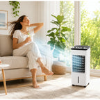 Portable Evaporative Air Cooler | 3-in-1 Fan & Humidifier | Caster Wheels