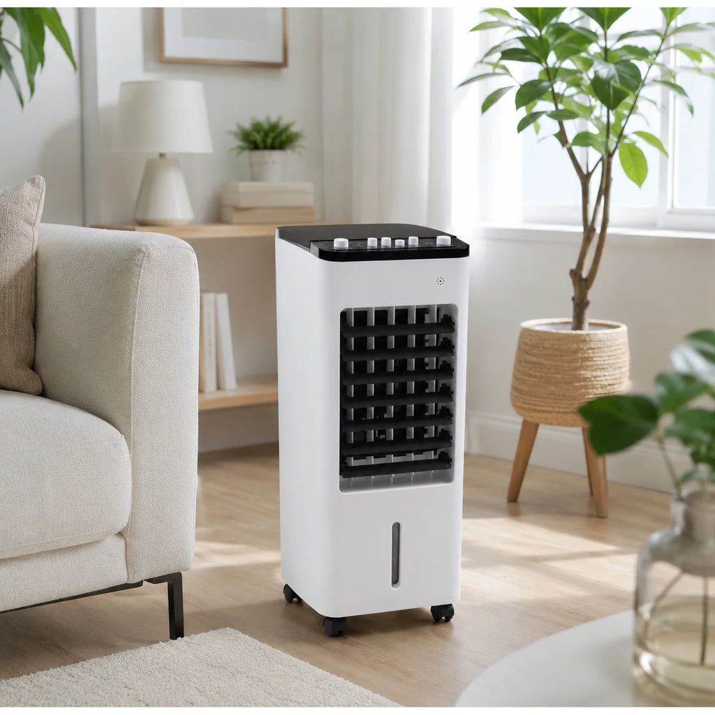 Portable Evaporative Air Cooler | 3-in-1 Fan & Humidifier | Caster Wheels