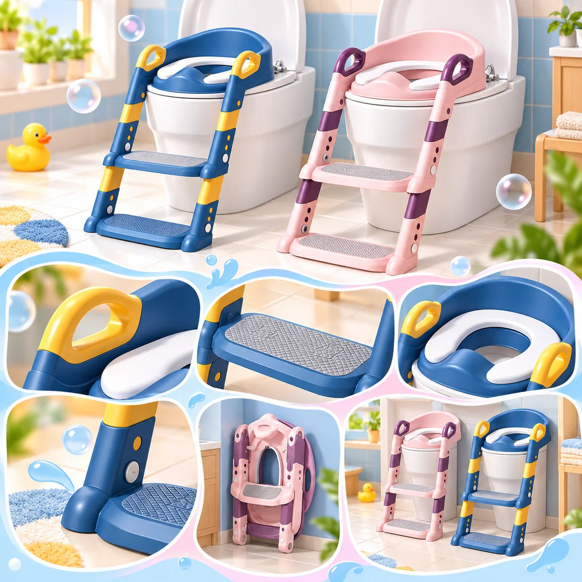 Potty Training Seat Ladder | Foldable & Space-Saving