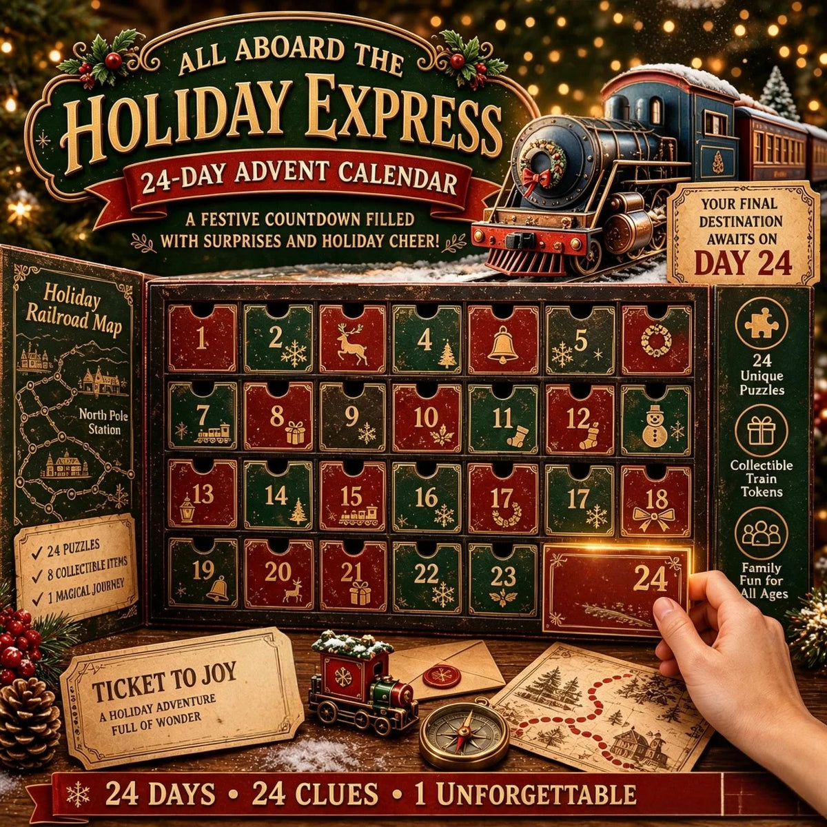 Puzzle Advent Calendar | Interactive Mystery Story & Screen-Free Puzzles | 24 Days