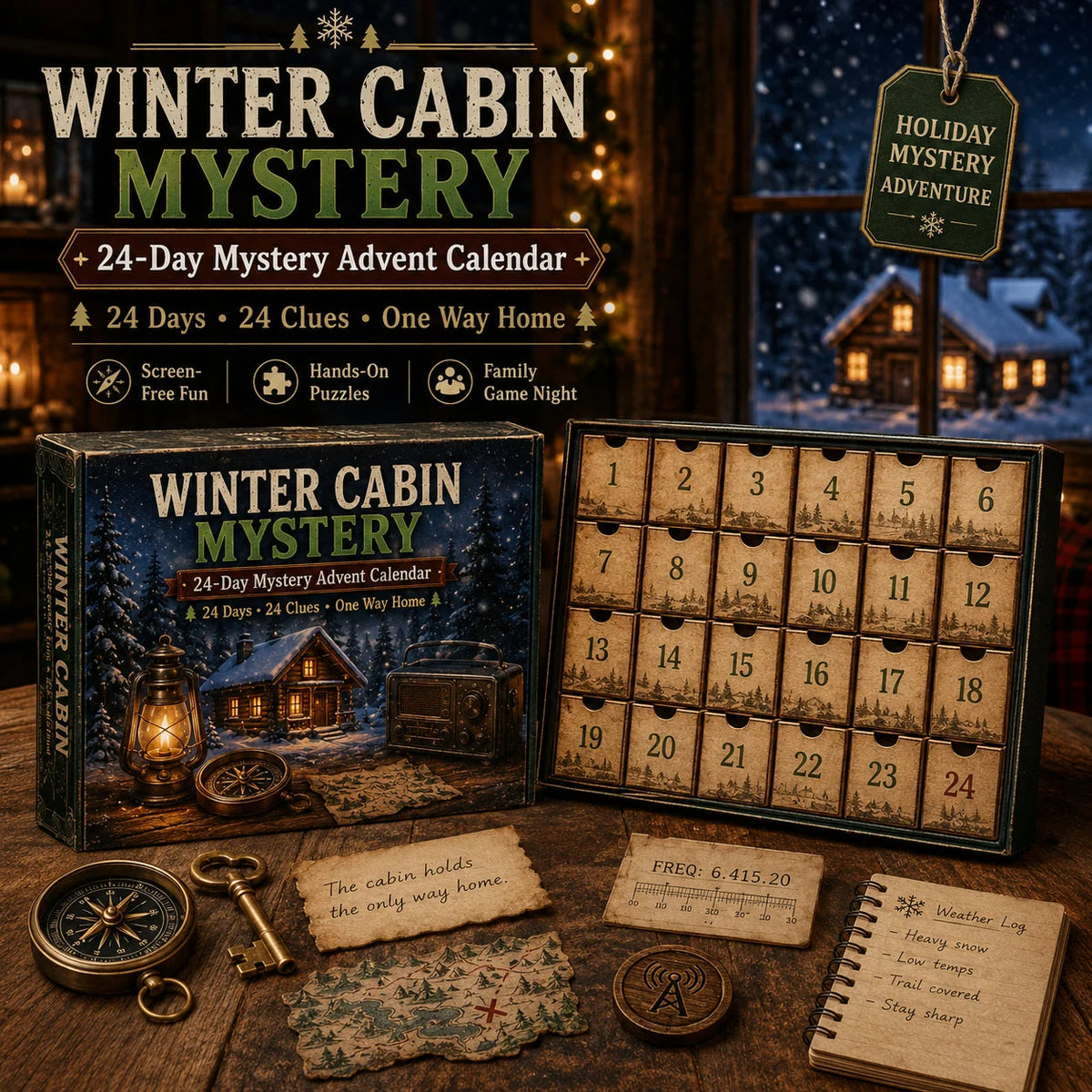 Puzzle Advent Calendar | Interactive Mystery Story & Screen-Free Puzzles | 24 Days