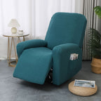 Recliner Chair Cover | Stretch Fit & Side Pocket | 4-Piece Set