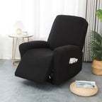 Recliner Chair Cover | Stretch Fit & Side Pocket | 4-Piece Set