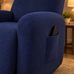Recliner Chair Cover | Stretch Fit & Side Pocket | 4-Piece Set