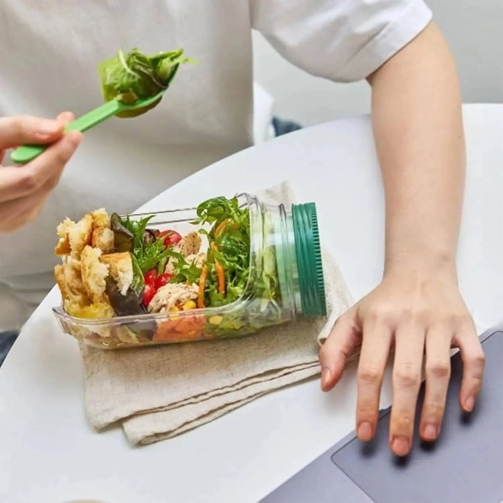Salad Box | Leak-Proof Screw Lid & Layered Design | 700–800 ml