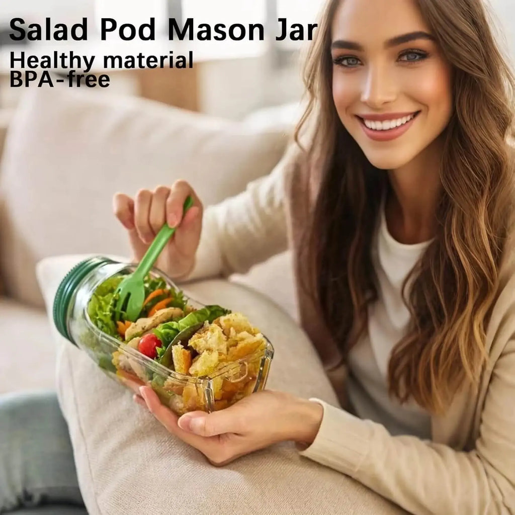 Salad Box | Leak-Proof Screw Lid & Layered Design | 700–800 ml