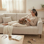 Sofa Cover | Chenille Herringbone & Non-Slip Underside | For Straight Sofas & Armchairs