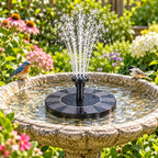 Solar Fountain Pump | Solar-Powered Floating Design | Interchangeable Spray Heads