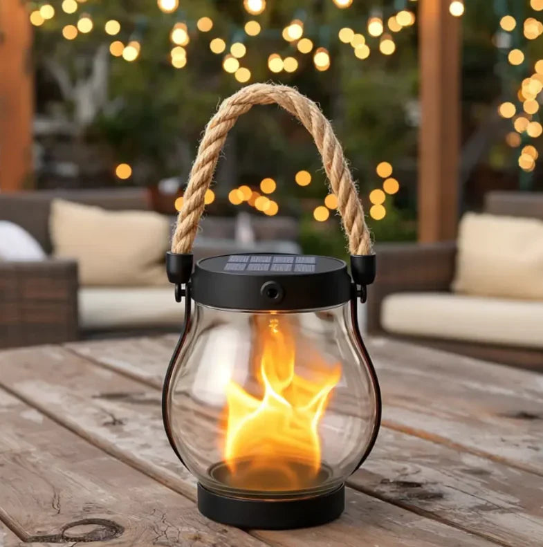 Solar Lantern | Realistic Flicker & USB-C Rechargeable