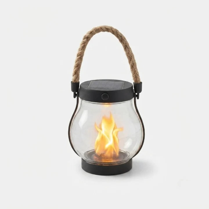 Solar Lantern | Realistic Flicker & USB-C Rechargeable