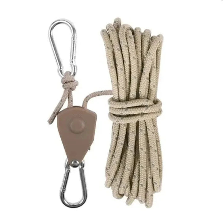 Tent Guyline | Pulley Tensioner & Reflective Thread | 4 m