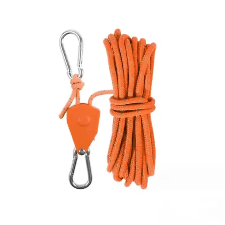 Tent Guyline | Pulley Tensioner & Reflective Thread | 4 m