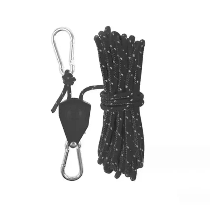 Tent Guyline | Pulley Tensioner & Reflective Thread | 4 m
