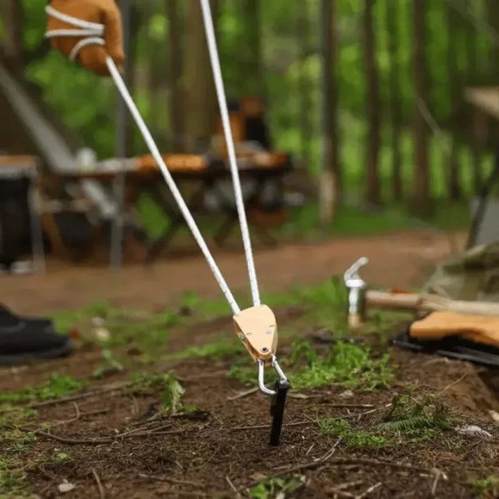 Tent Guyline | Pulley Tensioner & Reflective Thread | 4 m