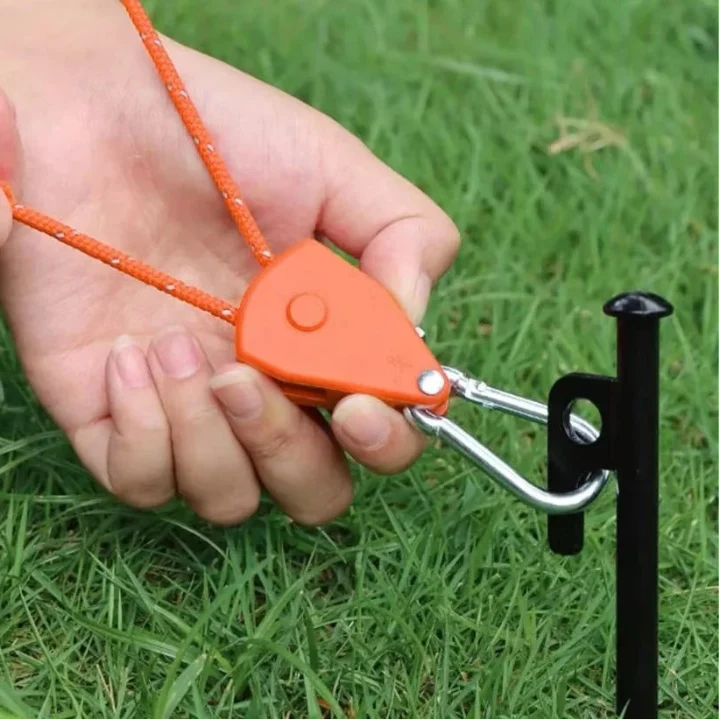 Tent Guyline | Pulley Tensioner & Reflective Thread | 4 m