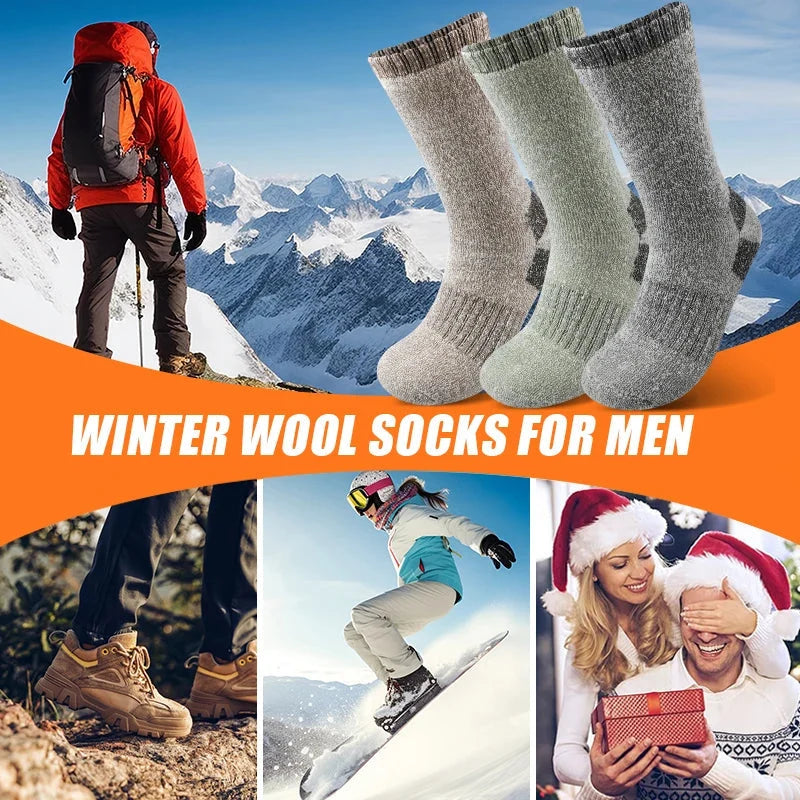 Thermal Socks | Extra-Thick Wool Blend & Heat-Insulating | Set of 3 Pairs