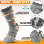 Thermal Socks | Extra-Thick Wool Blend & Heat-Insulating | Set of 3 Pairs