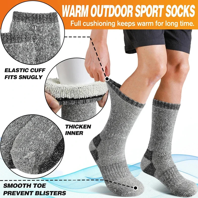 Thermal Socks | Extra-Thick Wool Blend & Heat-Insulating | Set of 3 Pairs