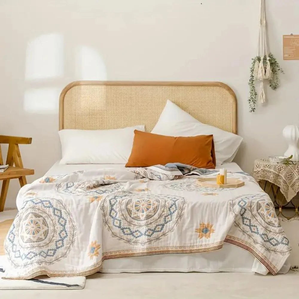 Throw Blanket | Boho Mandala & 100% Cotton
