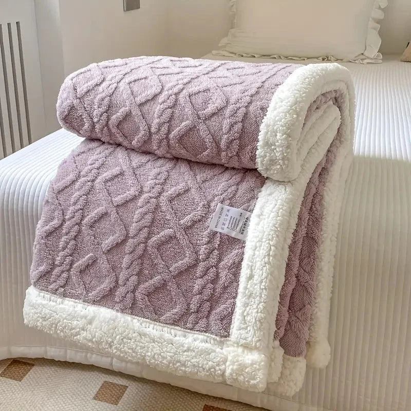 Throw Blanket | Reversible Plush Sherpa | 99 x 150 cm