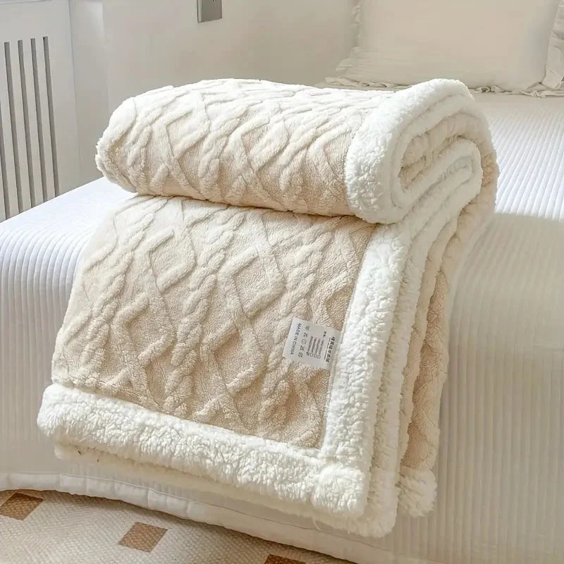 Throw Blanket | Reversible Plush Sherpa | 99 x 150 cm