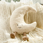 Throw Pillow | Soft Plush & Embroidered Face | Dangling Legs