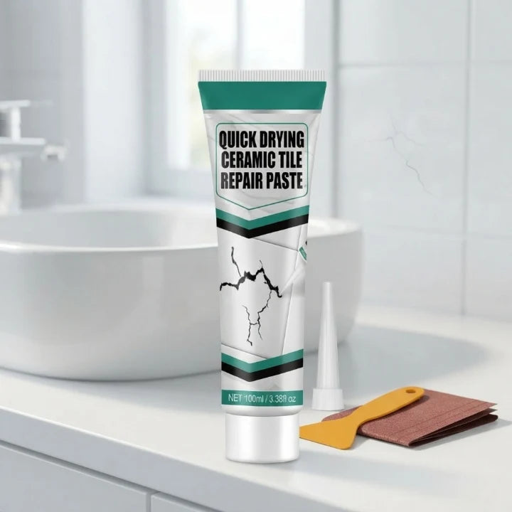 Tile Repair Kit | Waterproof Crack & Chip Repair | Includes Spatula & Sandpaper