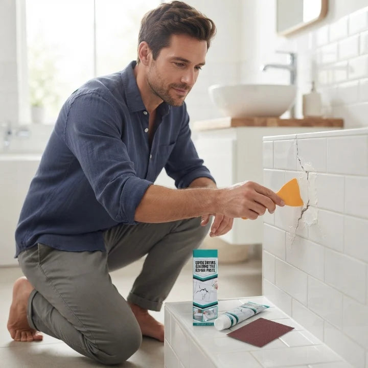 Tile Repair Kit | Waterproof Crack & Chip Repair | Includes Spatula & Sandpaper