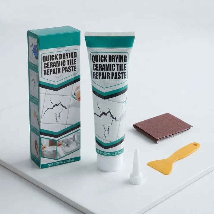Tile Repair Kit | Waterproof Crack & Chip Repair | Includes Spatula & Sandpaper