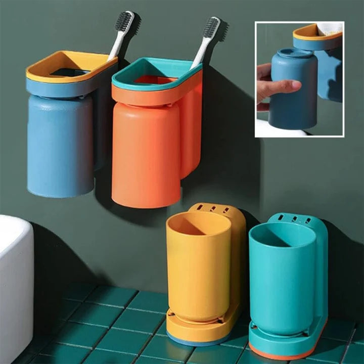 Toothbrush Wall Holder | No-Drill Self-Adhesive & Removable Cup