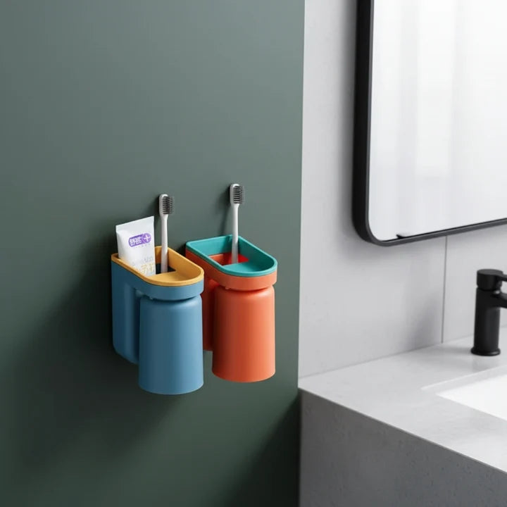 Toothbrush Wall Holder | No-Drill Self-Adhesive & Removable Cup