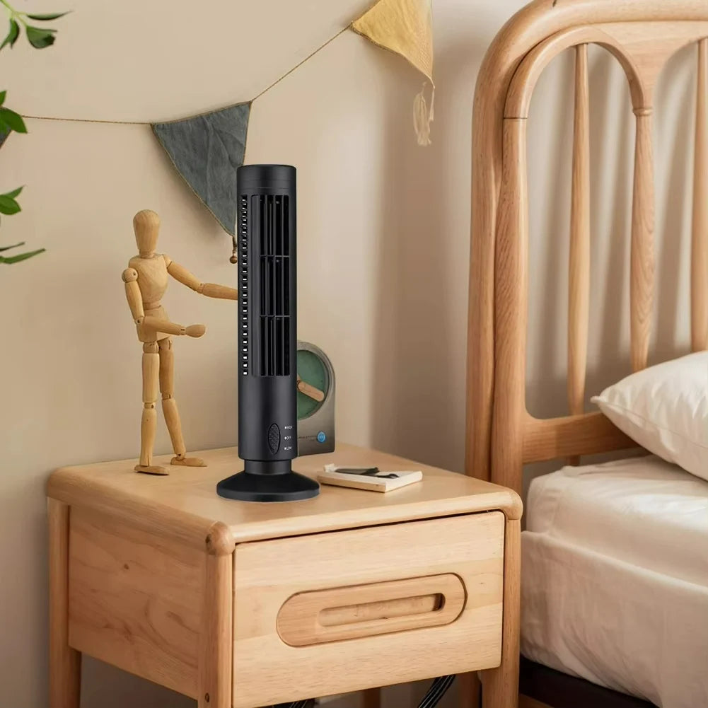 Tower Fan | Bladeless USB-Powered & Quiet