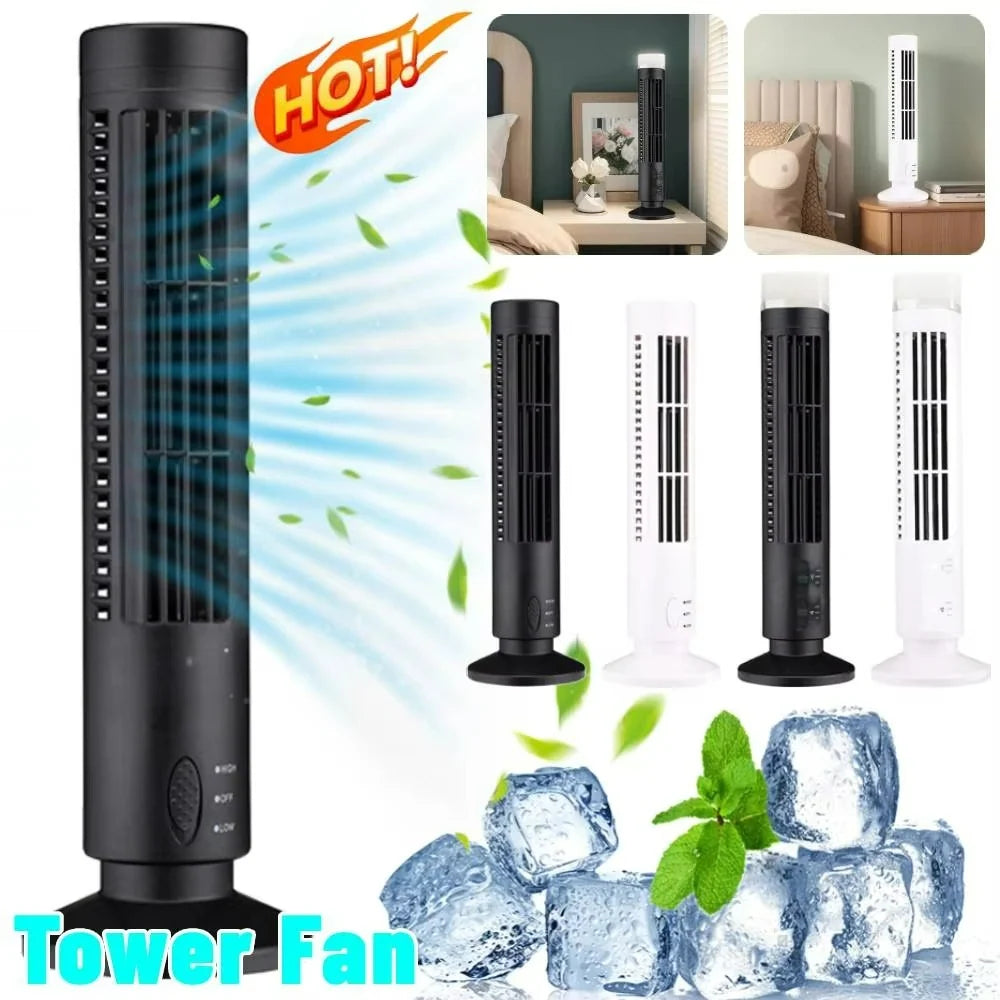 Tower Fan | Bladeless USB-Powered & Quiet