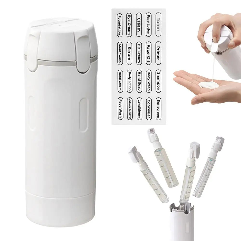 Travel Dispenser Bottle | 4-in-1 Refillable & Leakproof