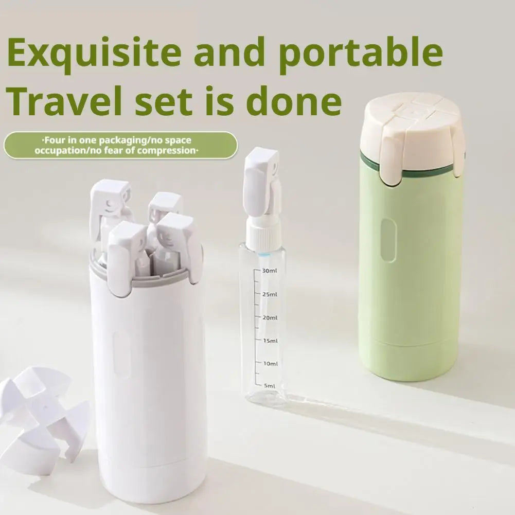 Travel Dispenser Bottle | 4-in-1 Refillable & Leakproof