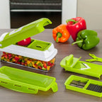 Vegetable Slicer | 12-in-1 Stainless Steel Blades & Hand Guard