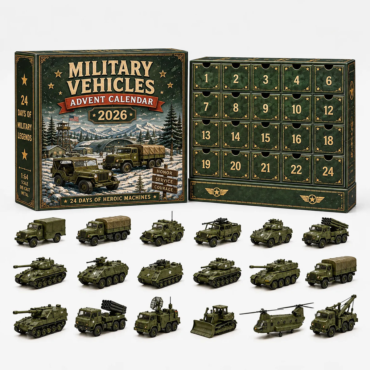 Vehicle Advent Calendar | Die-Cast Metal Models | 24 Vehicles