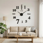 Wall Clock | Frameless 3D Design & Self-Adhesive Numerals | 40–120 cm