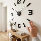 Wall Clock | Frameless 3D Design & Self-Adhesive Numerals | 40–120 cm